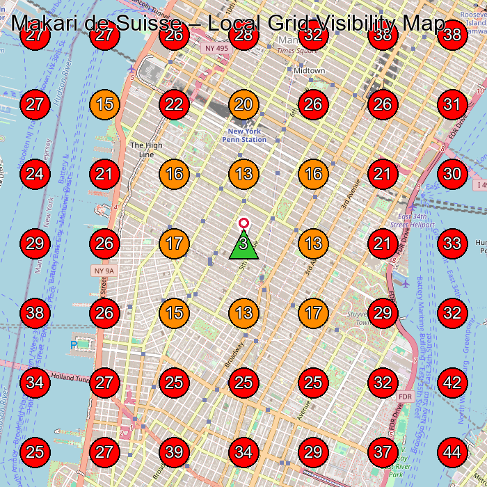 Makari de Suisse GeoGrid visibility map for Beauty Supply Store in New York